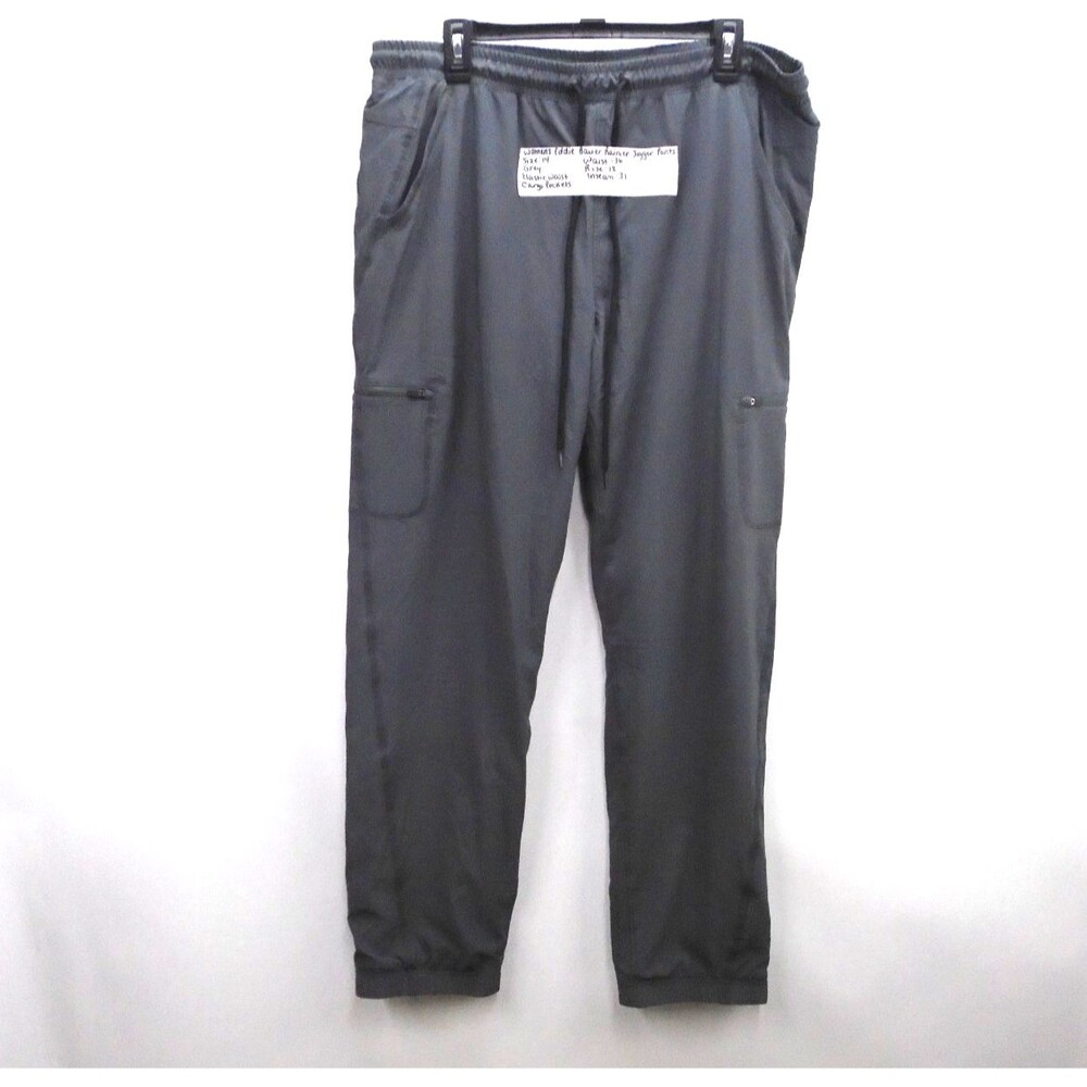 Eddie Bauer Pant Rainier Flexion Women Size 14 (36x31) Gray Flannel Lined Jogger